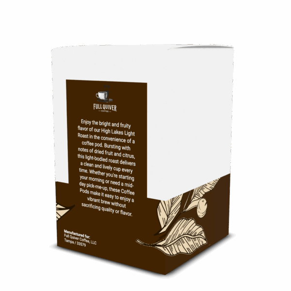 Coffee pod box with light roast description.